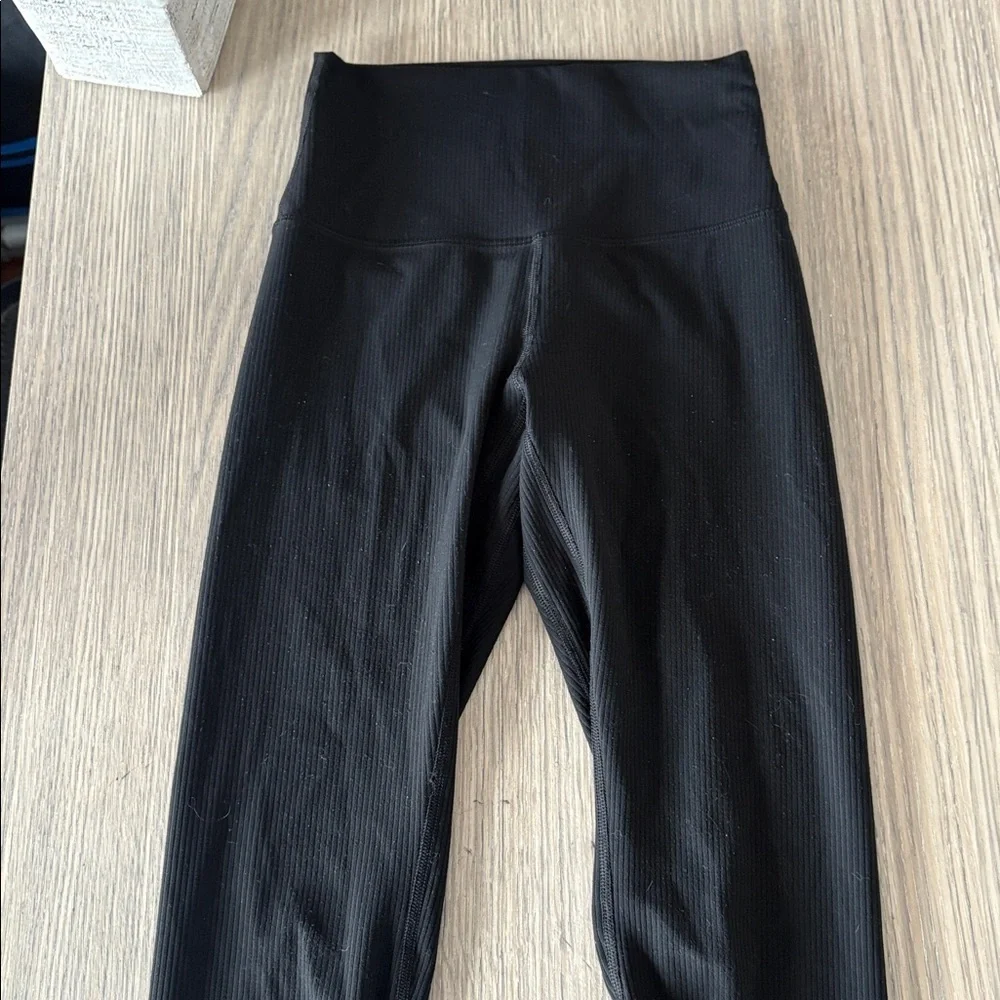 lululemon Wunder Train Ribbed Black Leggings Size 4 High Rise
